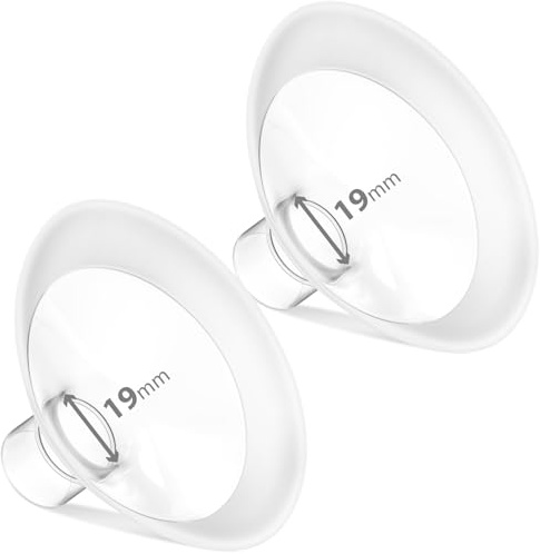 BALIME 19mm-105° Wide Angle Soft Rim Flanges for Medela Electric Breast Pump，Compatible with Medela Breast Pumps PersonalFit, Freestyle, Maxflow, Freestyle Flex Swing Maxi Connector(2pcs)