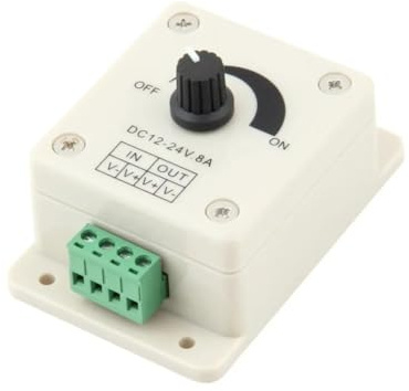 SFOCQVISH LED Dimmer Schalter DC 12V - 24V 8A Einstellbare Dimer Power 12 24 V Volt mit Regler Geschwindigkeit Controller Helligkeit Lampe Birne Streifen