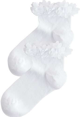 NEXT Mädchen Brautjungfernsöckchen mit hohem Baumwollanteil, 2er-Pack Weiß 23-25.5