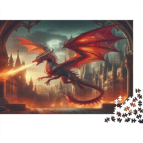 Fantasy Dragon—epic Medieval Fantasy 1000 Piece Puzzles for Adults with No Reflection Colourful Jigsaws As A Brain Training Puzzle for Wall Decoration And Gifts 52x38cm/1000pcs