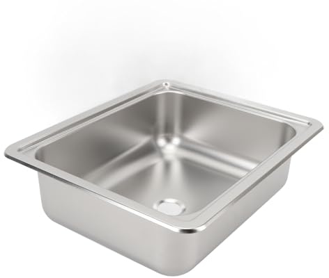 KUIDAMOS Fregadero de Acero Inoxidable RV 304, Fregadero de Cocina Cuadrado Pulido Duradero para Caravanas y Barcos, 1 Anillo de Sellado Incluido, Adecuado para RV y Cocina