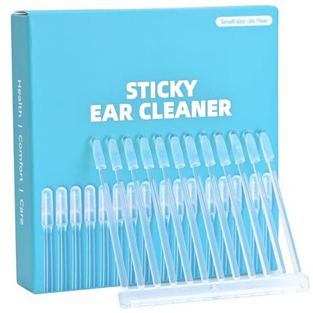 Sticky Ear Cleaning Sticks,24Pcs Reusable Sticky Ear Cleaner Soft Silicone | Ear Wax Removal Sticky Ear Cleaning Buds Does Not Harm Ears for Adults Kids