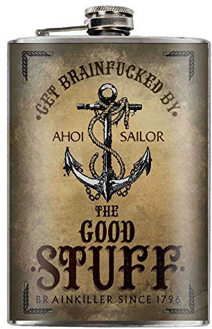 Jack's Inn 54 Flachmann aus Edelstahl - Good Stuff Flask Sailor Anker 240ml/8OZ