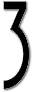 House Number 3 AVENIDA Door Numbers in 3 Sizes (15, 20, 25cm / 5.9, 7.8, 9.8in) Modern Floating House Number Acrylic incl. Fixings, Colour:Black, Size:15cm / 5.9'' / 150mm