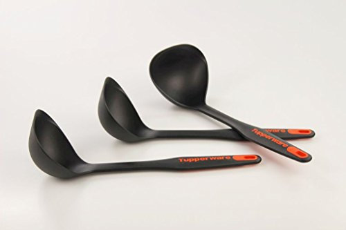 TUPPERWARE Griffbereit Schöpflöffel (3) TOP-Schöpflöffel Löffel schwarz-orange