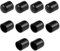 sourcing map 10pcs Rubber End Caps 18mm ID Vinyl Round End Cap Cover Screw Thread Protectors Black