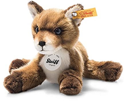 Steiff Kuscheltier Foxy Baby-Fuchs, Süßes Stofftier mit Kunststoffaugen, Kinder, Jungen & Mädchen, Plüschtier 19 cm, Klein, Hellbraun, 074035