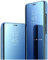 Spiegel Flip Cover kompatibel mit Honor 9X Clear View Standing Hülle Handyhülle Mirror Makeup Plating Schutzhülle Standfunktion Handy Tasche Bumper Protective Case,Blau