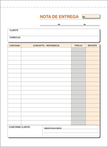CABLEPELADO Talonario Nota de entrega | Libro Nota de entrega | Original + 1 copia | Autocopiativo | Encolados con matriz de corte | A4 (21 ancho x 29,7 cm alto) | Castellano | 35 Juegos (70 hojas)