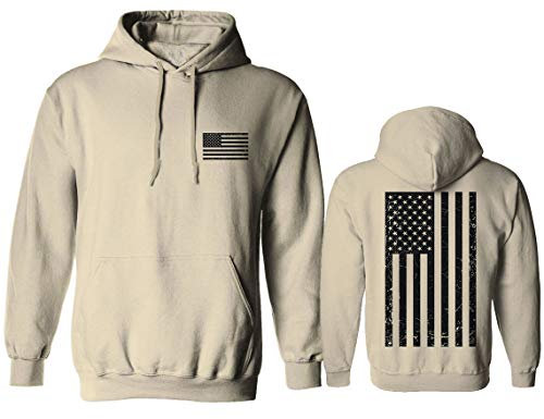 Vintage Amerikanische Flagge United States of America Military Army Marine US Navy USA Hoodie, Beige, Medium