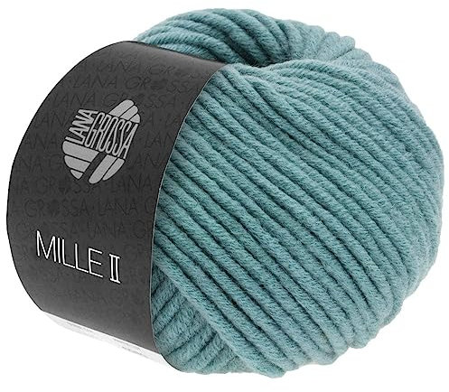 LANA GROSSA Mille II | Strapazierfähiges Mischgarn mit Merinowolle, waschmaschinenfest | Handstrickgarn aus 50% Schurwolle & 50% Acryl | 50g Wolle zum Stricken & Häkeln | 55m Garn FB146