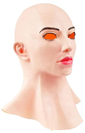 Enkomy Copricapo Realistico In Lattice Femminile , Maschera Femminile In Silicone Costume Cosplay Copricapo Festa Di Halloween, Copricapo
