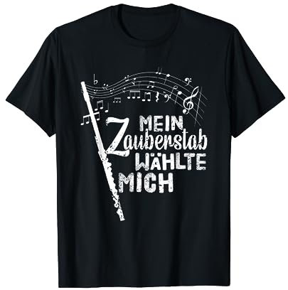 Querflöte Flöte Notenschlüssel Blasmusik Musiker T-Shirt