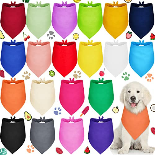 20 Stück Einfarbig Hundehalstücher Waschbar Welpen Bandana Blank Sublimation Hund Bandanas Dreieck Hundelätzchen Wärmeübertragung Verstellbares Hundehalstuch für kleine, mittelgroße und große