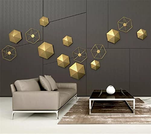 MAANINE Custom Wallpaper 3D Gold Hexagon Geometric Mural tv Background Home Decor 400cm*280cm