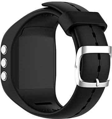 yanghongyua Silikonarmband für Polar A300, mit Werkzeugen und Befestigungselementen, Armband mit Metallschnalle für Polar A300. (Schwarz)