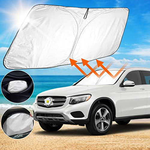 SHAOHAO Compatible con Mercedes GLC X253 SUV 2016-2022 Parasol Plegable Protección UV y Calor Parasol Parabrisas Mercedes GLC X253 Accesorios