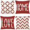 YCOLL Kissenbezug 40x40 4er Set Dekokissen Leinen Kissenbezüge Geometrische Muster Kissenhüllen für Sofa Schlafzimmer Couch Outdoor Kissen 40x40 Rot