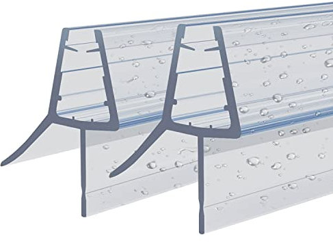 Duschdichtung Einstellbare Dichtung Wasserabweiser 2x80cm Dichtungsstreifen Duschtürdichtung Ersatzdichtung für 4-6 mm Glastür Duschtüren Duschwand Badewanne Duschabtrennung