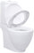 Susany WC Keramik Toilette Stand-Toilette Bodenstehende Stand-WC Toilettensitz WC-Sitz WC-Schüsseln Bad, Soft Close Mechanismus, Badezimmer Rund Senkrechter Abgang Weiß, 39 x 66 x 84 cm