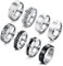LOLIAS 8 Stück Edelstahl Herren Ringe Matt Finish Poliert Band Spinner Ringe Kette Herren Ring Fidget Anxiety Vintage Herren Ringe Set Größe 54-70