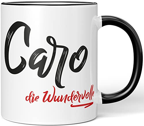 JUNIWORDS Tasse, Caro, die Wundervolle, Schwarz (5218961)