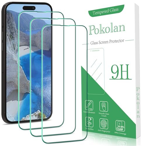 Pokolan 3 Stück Schutzfolie für iPhone 14 Pro Max, Frei von Kratzern, 9H Härte, HD Displayschutzfolie, 0.33mm Ultra-klar, Ultrabeständig