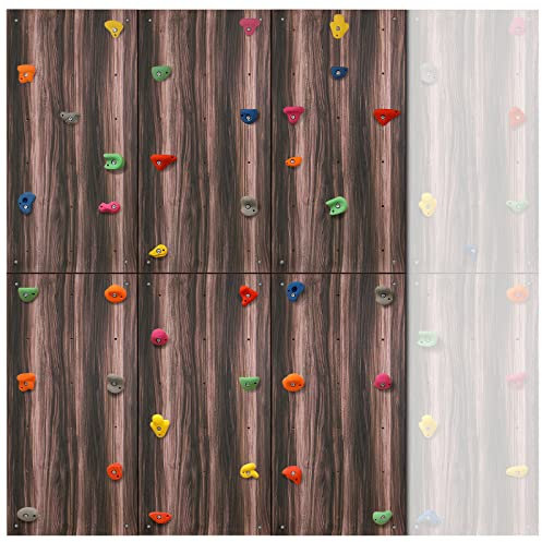 ALPIDEX Kletterwand Komplettset ab 1,44 qm in Natur/Weiß/Braun Klettergriffe Befestigungsmaterial inklusive, unbegrenzt erweiterbar Kinder Erwachsene, Veredelt Holzoptik|6 Paneele (4.32 m²)|36 Griffe