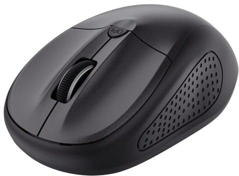 Trust Primo Bluetooth Maus, Funkmaus für Laptop, 1000-1600 DPI, Rechts- und Linkshänder, Batterien Enthalten, Kompakte Kabellose Maus für PC, Laptop, MacBook, Android, Reise - Schwarz