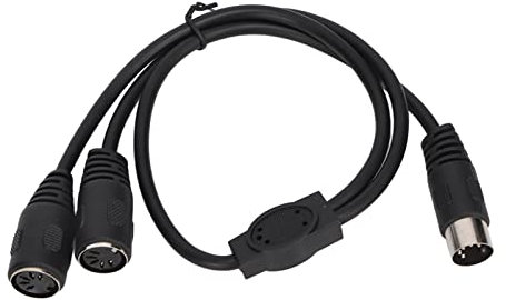 Cable Midi Adaptador Y Divisor DIN de 5 Pines, Midi de 5 Pines Macho a 2 DIN de 5 Pines Hembra, Cable de Audio de Extensión, 1,6 Pies