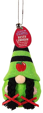 Glückswichtel Wichtel Maskottchen Anhänger mit dem Titel Lehrerin