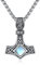 ZIPPICE Thors Hammer Halskette 925 Sterling Silber Wikinger Keltischer Kette Mjölnir Anhänger Nordische Wikinger Anhänger Unisex Schmuck Schmuck Geschenk für Damen Frauen Mama Freundin (Mondstein)