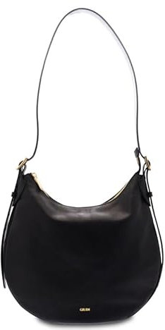 Giudi ® - Damenhandtasche aus Rindsleder, echtes Leder, Tasche, Schultertasche, 2 Innenfächer, ausziehbarer Griff, Made in Italy (schwarz) - 12365/LGP/TC/GVE-03, Schwarz , 27,00 x 34,00 x 8,00 cm
