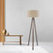 lux.pro Stehlampe Newport 1-flammig Tripod Lampe für Wohnzimmer 140 cm hoch Stehleuchte Standleuchte für innen mit Stoffschirm Hellbraun