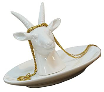 AOKWAWALIY Decorazione da tavolo Nordic Decor Vassoio per gioielli con animali Decorazione per la casa Porta gioielli in ceramica Vanity Decor Desk Topper Gioielli Piatto Orecchino Vassoio Artigianato