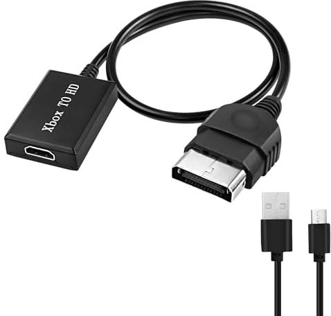 MEIRIYFA Adaptador original de Xbox a HDMI, cable de enlace HD para Xbox original, convertidor de Xbox a HDMI, compatible con 1080P con cable de alimentación micro USB para consola Xbox original