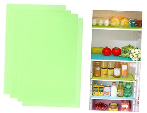Milisten 4pcs Refrigerator Mats Washable Fridge Liners Refrigerator Liners Cupboard Fruit Extender Liner Enamel Casserole Dish with Lid Kitchen Shelves Refrigerator Pad Shelf