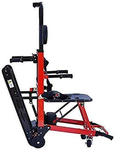 Zusammenklappbarer elektrischer Treppensteig-Rollstuhl, Treppentrage, Krankenwagen, Treppenstuhl, Notfall-Raupe, Evakuierungsstuhl, Mobilitätshilfe, Tragewagen, Aluminium-Rot (Rot)