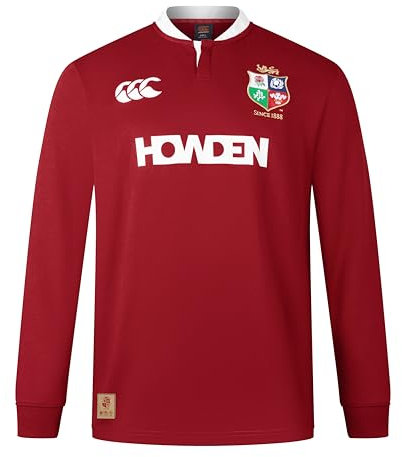 British & Irish Lions Unisex Canterbury 2025 Long Sleeve Classic Rugby Jersey, Red Dahlia, XL