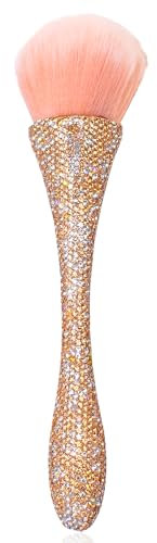 WOKOTO 1 pinceau à poussière à ongles en strass dorés pour ongles en acrylique, pinceaux de retrait de poudre, pinceaux de maquillage pour le visage, les cosmétiques en vrac, les cosmétiques, le fond