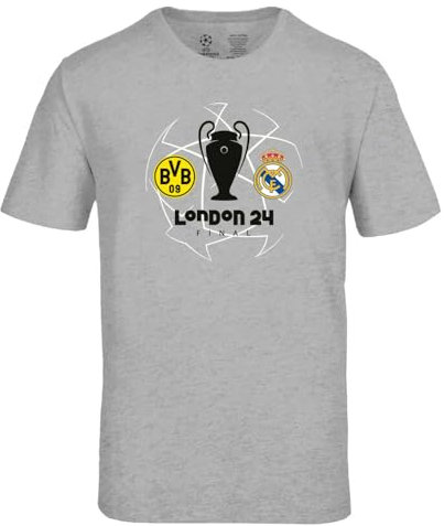 Borussia Dortmund vs. Real Madrid Kinder Begegnungsshirt UEFA CL Finale Shirt Grau BVB 09 Größe 140