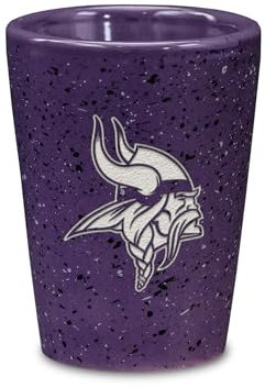 Rico Industries NFL Football Minnesota Vikings Keramik-Schnapsglas für Fans, lasergraviert in Team-Farbe, Einzelschnapsglas, 57 ml