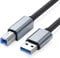 Printer Cable Braided USB A to B Lead,1m USB 2.0 to USB B Cable, USB Type B Male Scanner Printer Compatible with Canon, HP DeskJet/Envy, Lexmark, Dell, 3D, DAC, Xerox, Samsung etc. 1 metre