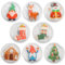 Anstore 8er Set Taschenwärmer Wiederverwendbar, Handwärmer Kinder Runder Handwärmer Weihnachten zum Knicken, 10x10cm Taschenheizkissen mit Weihnachtsmann/Schneemann/Rentier