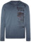 Camp David Herren Langarmshirt mit Twill-Patches und Artworks Blue Navy L