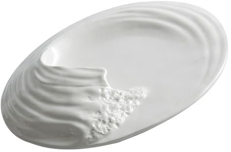 Amosfun Piatto Innovativo A Forma Di Onda Per Banchetti Nuziali Piatti Da Portata in Ceramica Per Spuntini in Hotel