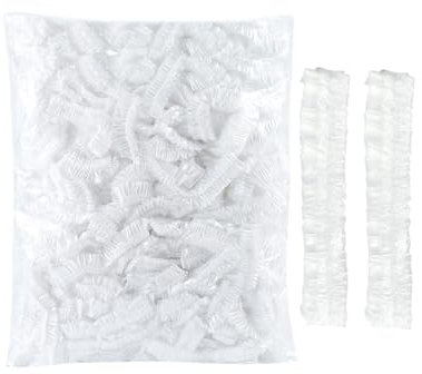 JEXOWIQ Gorros de Ducha Desechable,100PCS Gorros Desechables,Gorros Ducha Impermeable,Gorros Desechables Estetica,Shower Cap para uso en el hogar,hotel,Spa y peluquería