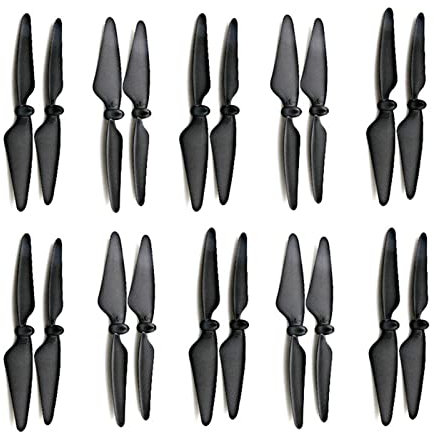 DEMULAX 10 Stück CW + 10 Stück CCW Propellerblätter Propeller, for HUBSAN H501S X4 / H501C MJX B3 RC Quadcopter Ersatzteil Drohnenpropeller(Black)
