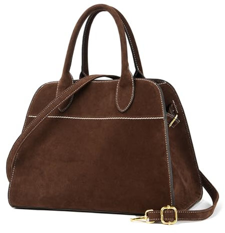 Travistar Wildleder Tote Bag Damen Retro Handtasche Damen Groß Shopper Tasche Damen Kunstleder Damen Henkeltaschen mit Abnehmbarer Schultergurt, Umhängetasche Schultertasche für Arbeit Schule Shopping