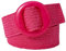 FUXIU Ceinture tressée vintage large bohème avec boucle ardillon décorative pour femme, rose rouge, As detailed discription